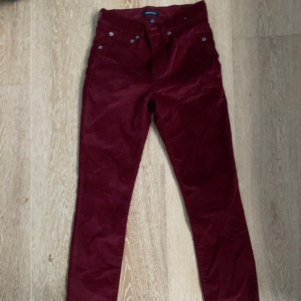 Skinny red velvet Jcrew jeans
